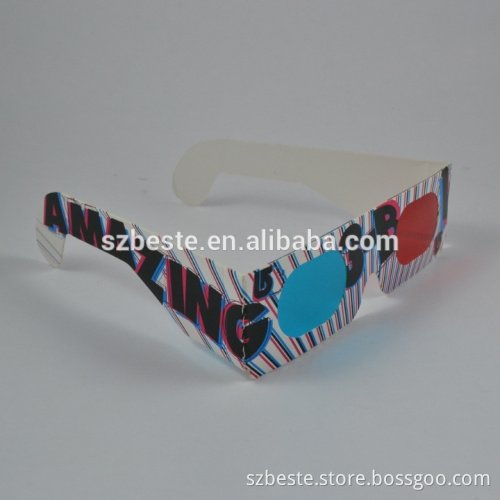waterproof thick cardboard red blue paper 3d glasses